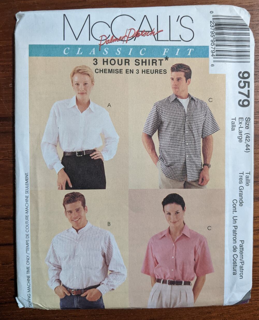 UNCUT McCalls Pattern 9579 Unisex Shirt 42 44